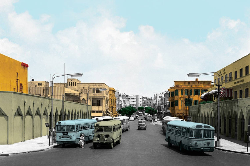 Buses on Allenby - Colorized