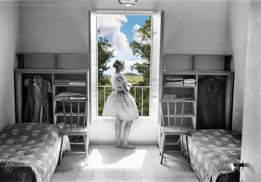 Girl at Window - Colorized