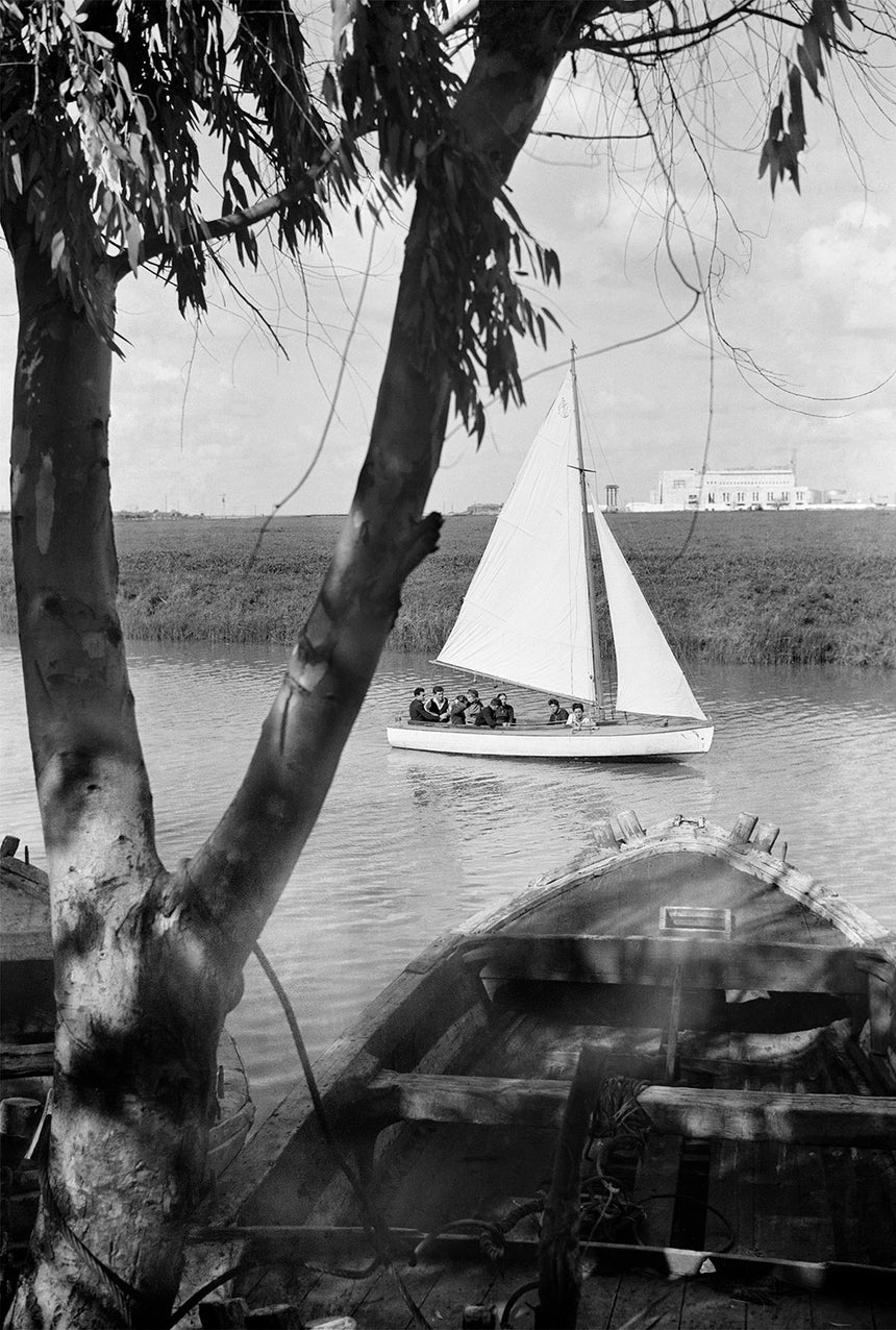 סירת מפרש בנחל הירקון