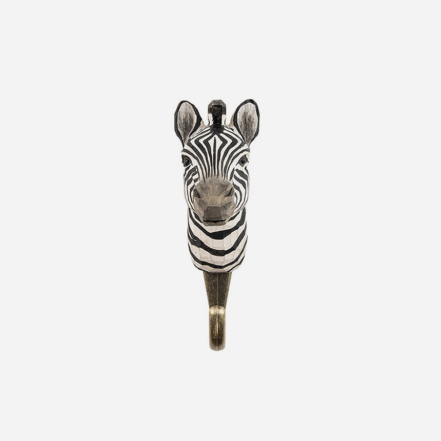 Hand Carved Zebra Hook