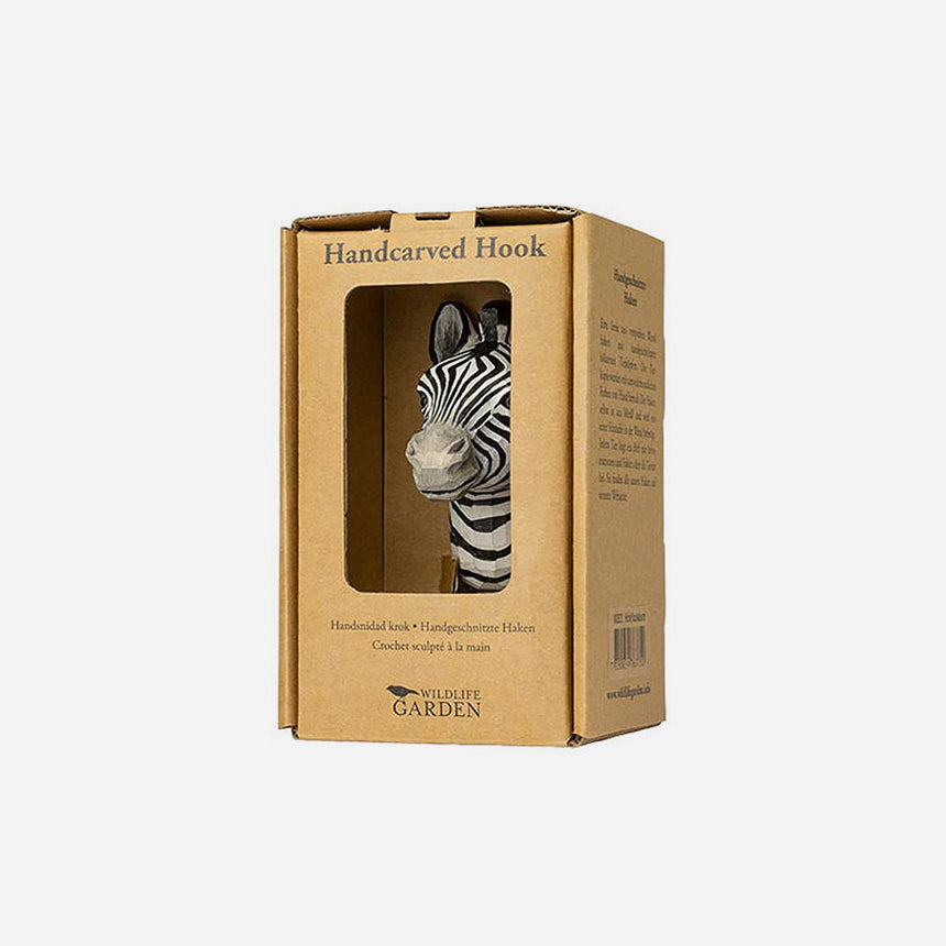 Hand Carved Zebra Hook