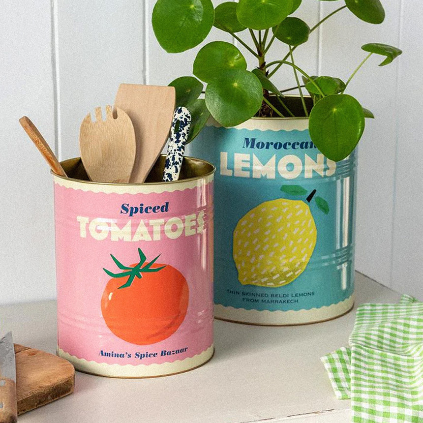 Tin Storage Set - Lemon and Tomato XL