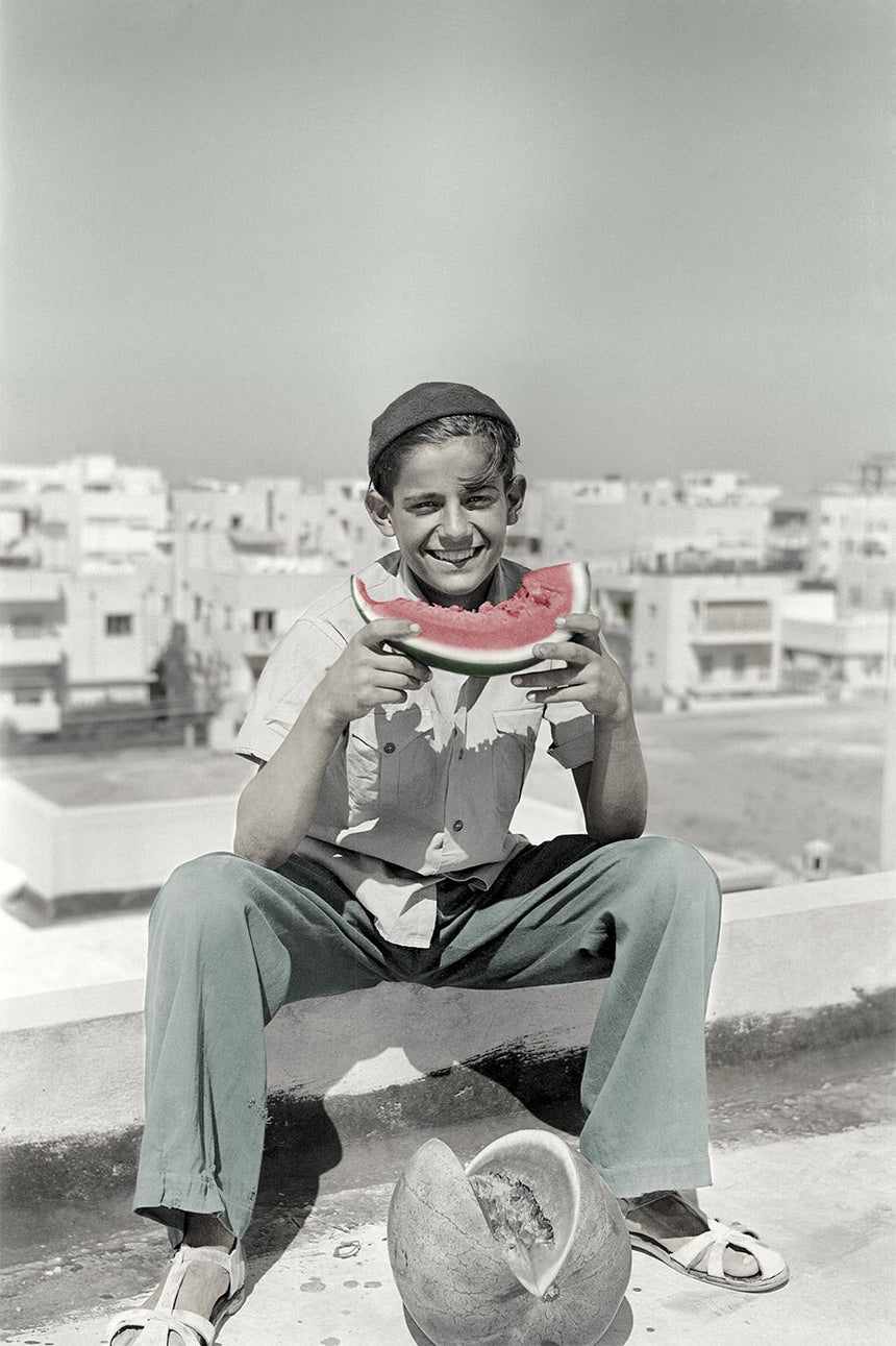 Boy & Watermelon - Colorized