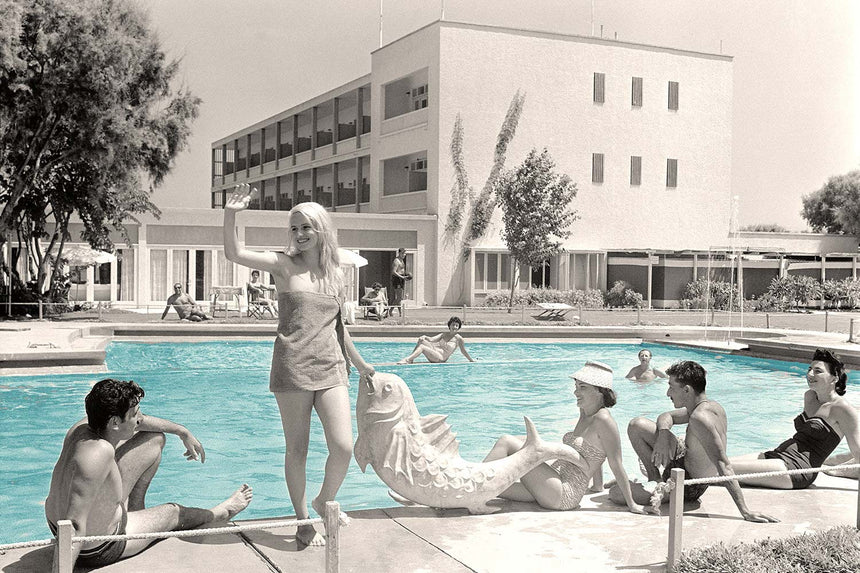 Hanging at the Pool - Colorized