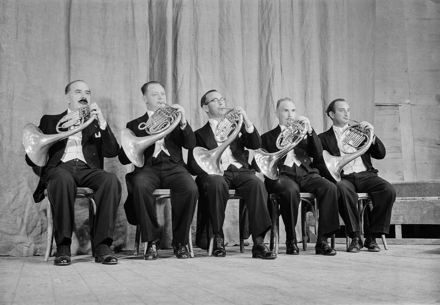 Horn players close-up