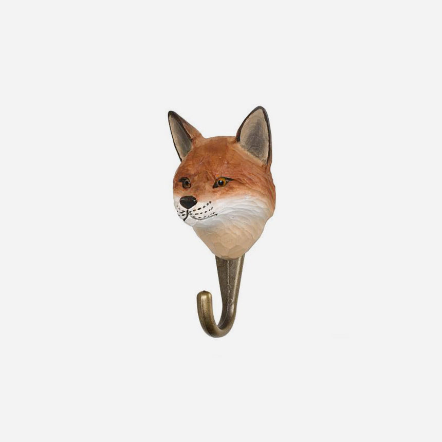 Hand Carved Fox Hook