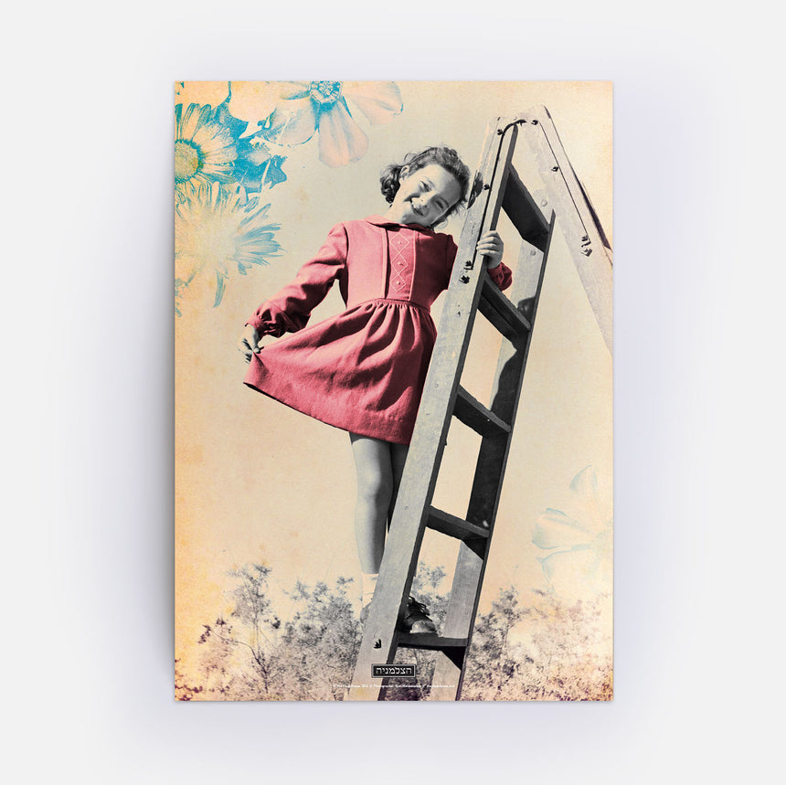 Girl on Ladder Poster