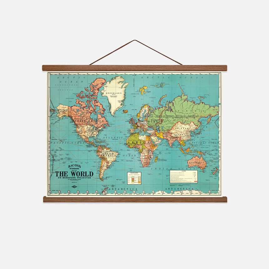 פוסטר וינטג': מפת העולם